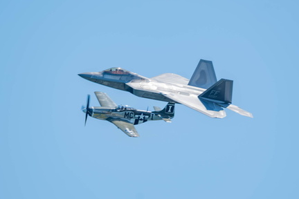 Heritage Flight - F-22 Raptor and P-51 Mustang Milwaukee 2025